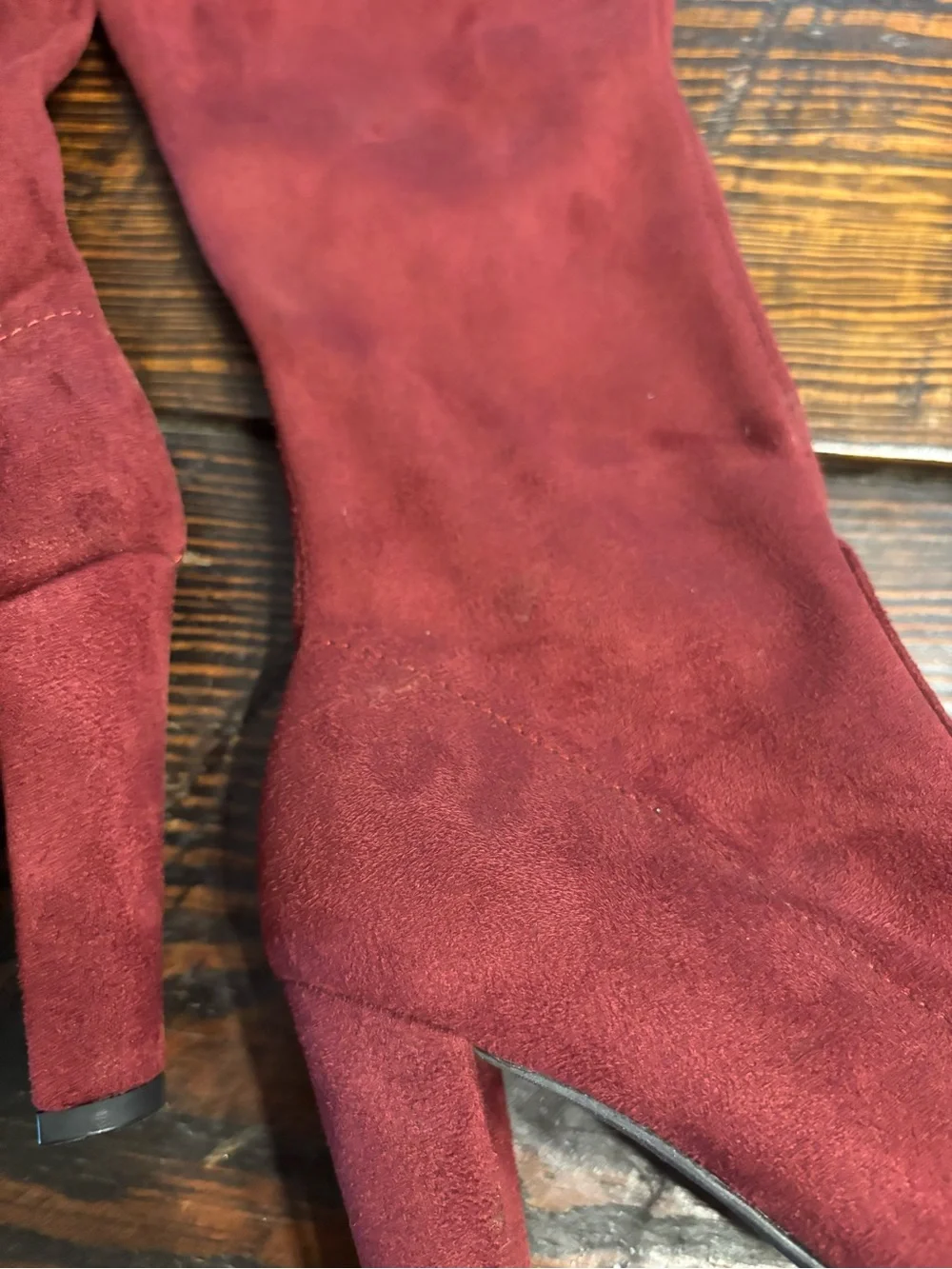 Charlotte Russe Burgundy Over-the-Knee Suede High Heel Boots